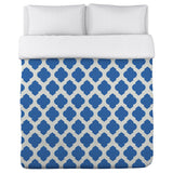 All Over Moroccan - Palace Blue Ivory - Duvet Cover 88 X 88