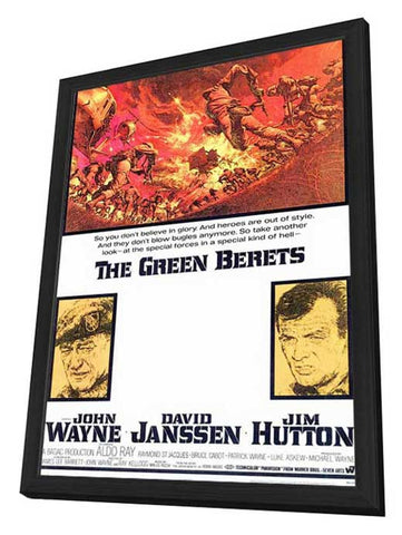 Green Berets 11 x 17 Movie Poster - Style A - in Deluxe Aluminum Frame