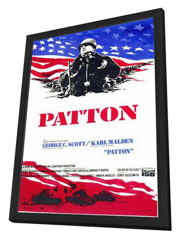 Patton 11 x 17 Poster - Foreign - Style A - in Deluxe Wood Frame