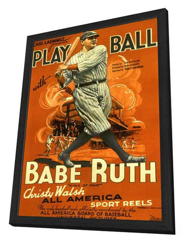 Play Ball With Babe Ruth 11 x 17 Movie Poster - Style A - in Deluxe Aluminum Frame