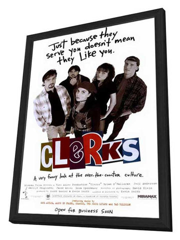 Clerks 11 x 17 Movie Poster - Style A - in Deluxe Aluminum Frame