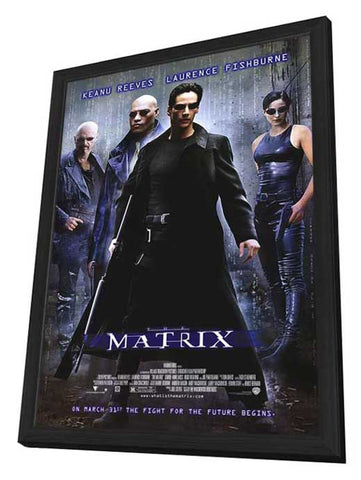 The Matrix 11 x 17 Movie Poster - Style A - in Deluxe Aluminum Frame