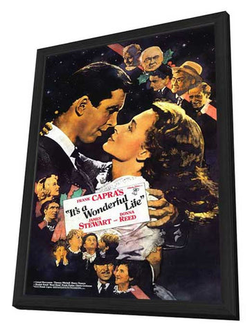 It's a Wonderful Life 11 x 17 Movie Poster - Style G - in Deluxe Aluminum Frame