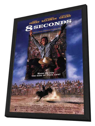 8 Seconds 11 x 17 Movie Poster - Style A - in Deluxe Wood Frame