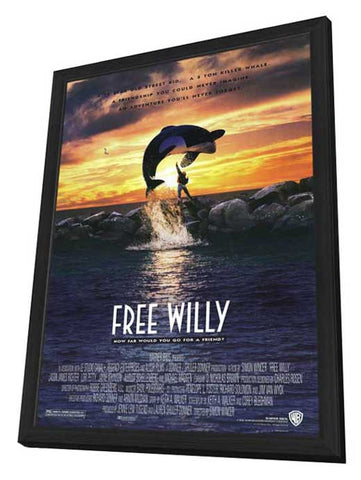 Free Willy 11 x 17 Movie Poster - Style A - in Deluxe Aluminum Frame