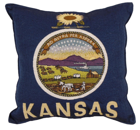 Simply Flag of Kansas Tapestry Pillow
