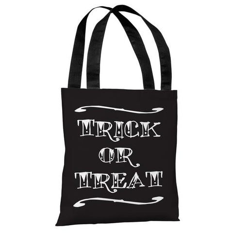 Trick or Treat Tattoo Letters - Black White Tote Bag by