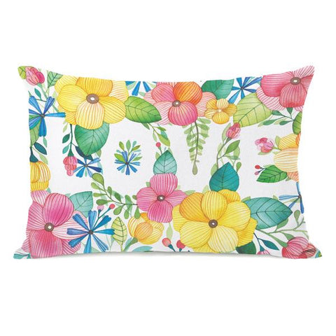 Floral Love Throw Pillow by Ana Victoria Calderon