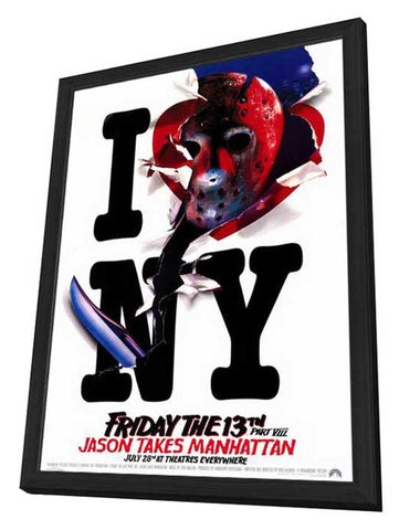 Friday the 13th Part 8 Jason Takes Manhattan 11 x 17 Movie Poster - Style B - in Deluxe Aluminum Frame