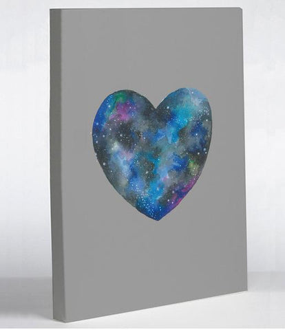Single Cosmic Heart - Gray Multi Canvas Wall Decor by Ana Victoria Calderon