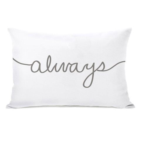 Always Mix & Match - White Gray Lumbar Pillow by OBC 14 X 20
