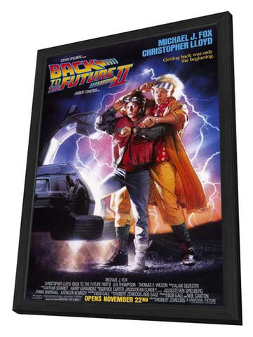 Back to the Future, Part 2 11 x 17 Movie Poster - Style A - in Deluxe Wood Frame