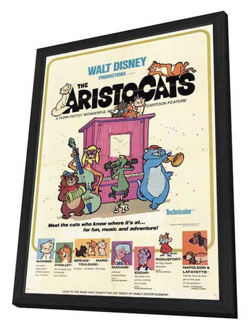 The Aristocats 11 x 17 Movie Poster - Style A - in Deluxe Aluminum Frame