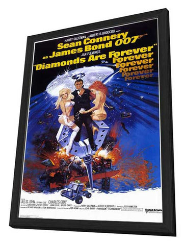 Diamonds are Forever 11 x 17 Movie Poster - Style B - in Deluxe Aluminum Frame