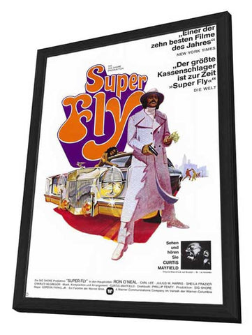 Superfly 11 x 17 Movie Poster - German Style A - in Deluxe Aluminum Frame