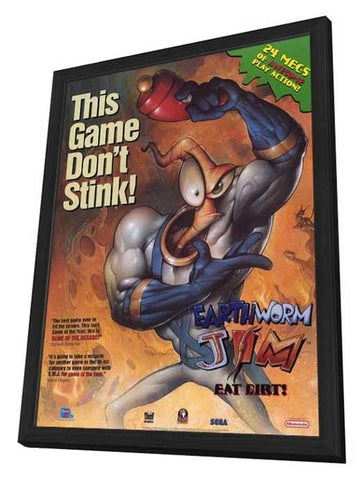 Video Game - Earthworm Jim 11 x 17 Movie Poster - Style A - in Deluxe Aluminum Frame