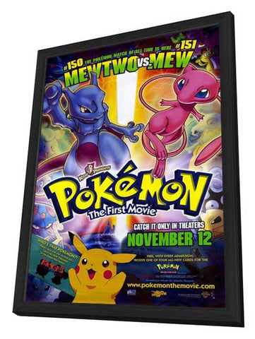 Pokemon: The First Movie 11 x 17 Movie Poster - Style B - in Deluxe Aluminum Frame