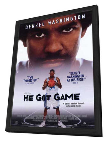 He Got Game 11 x 17 Movie Poster - Style B - in Deluxe Aluminum Frame