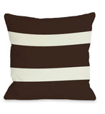 Helen Stripe - Chocolate Throw Pillow by OBC 18 X 18