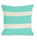 Helen Stripe - Aqua Throw Pillow by OBC 18 X 18