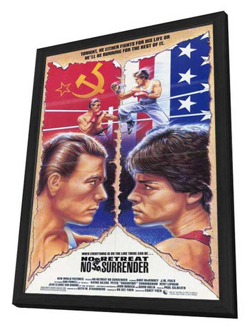 No Retreat No Surrender 11 x 17 Movie Poster - Style A - in Deluxe Aluminum Frame