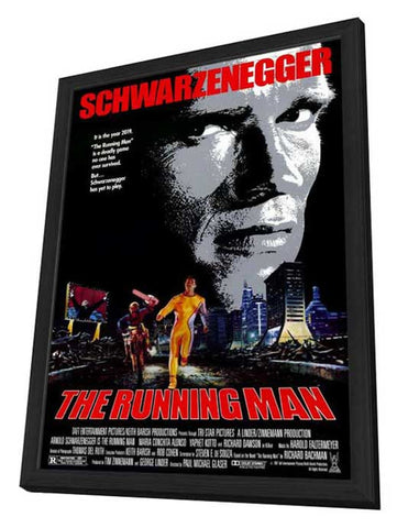 The Running Man 11 x 17 Movie Poster - Style C - in Deluxe Aluminum Frame