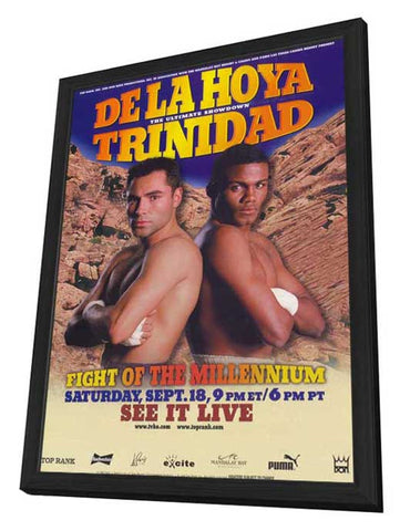 Oscar De La Hoya vs Felix Trinidad 11 x 17 Boxing Promo Poster - Style A - in Deluxe Wood Frame