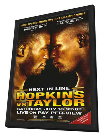 Bernard Hopkins vs. Jermain Taylor 11 x 17 Boxing Promo Poster - Style A - in Deluxe Aluminum Frame