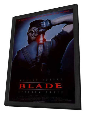 Blade 11 x 17 Movie Poster - German Style A - in Deluxe Aluminum Frame