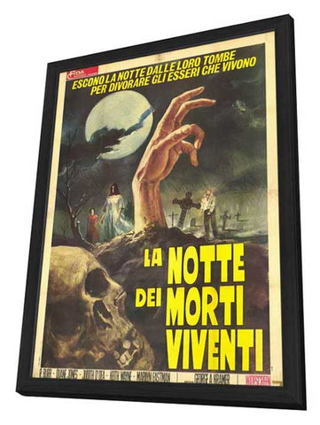 Night of the Living Dead 11 x 17 Movie Poster - Italian Style A - in Deluxe Aluminum Frame