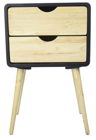ArtFuzz 26 inch Black End Table with 2 Drawers