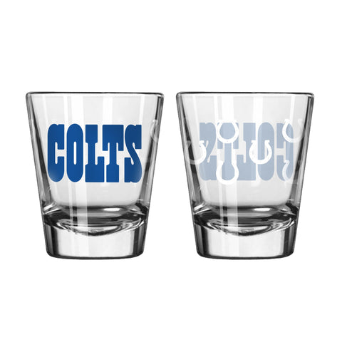Boelter Brands NFL Indianapolis Colts Shot GlassSatin Etch Style 2 Pack, Team Color, One Size