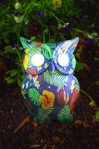 MWW Owl Led Garden Stone Set of 2