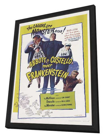 Bud Abbott Lou Costello Meet Frankenstein 11 x 17 Movie Poster - Style B - in Deluxe Aluminum Frame