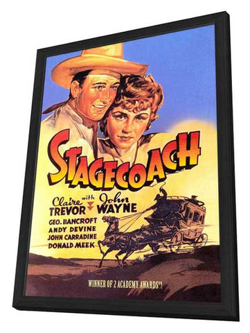Stagecoach 11 x 17 Movie Poster - Style E - in Deluxe Aluminum Frame
