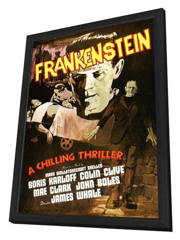 Frankenstein 11 x 17 Movie Poster - Style I - in Deluxe Aluminum Frame