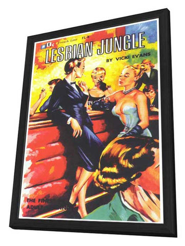 Lesbian Jungle 11 x 17 Retro Book Cover Poster - in Deluxe Aluminum Frame