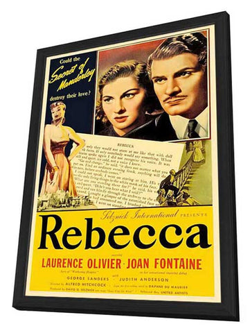Rebecca 11 x 17 Movie Poster - Style I - in Deluxe Aluminum Frame