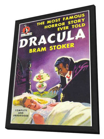Dracula 11 x 17 Retro Book Cover Poster - in Deluxe Aluminum Frame