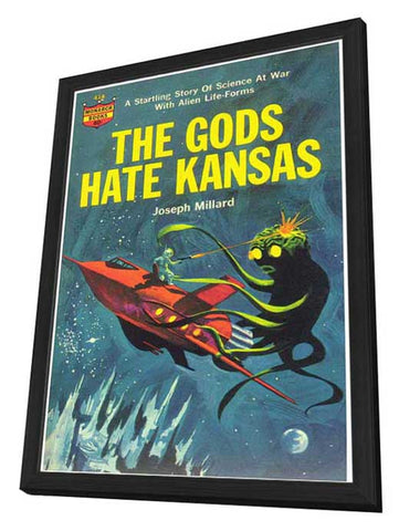 The Gods Hate Kansas 11 x 17 Retro Book Cover Poster - in Deluxe Aluminum Frame