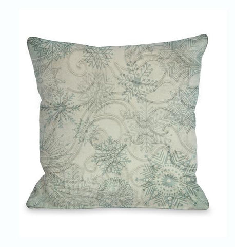 Icy Snowflakes Throw Pillow by Kate Ward Thacker