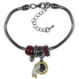 Siskiyou NFL Washington Redskins Euro Bead Bracelet, 7.5", Red