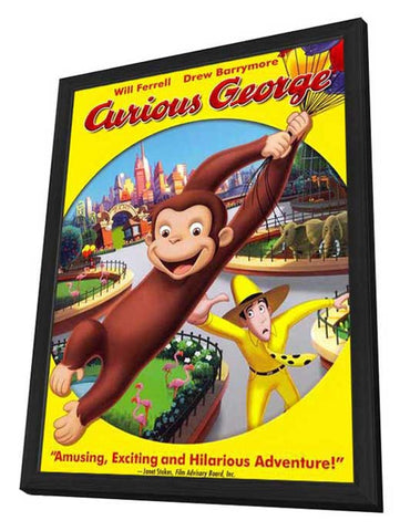 Curious George 11 x 17 Movie Poster - Style C - in Deluxe Aluminum Frame