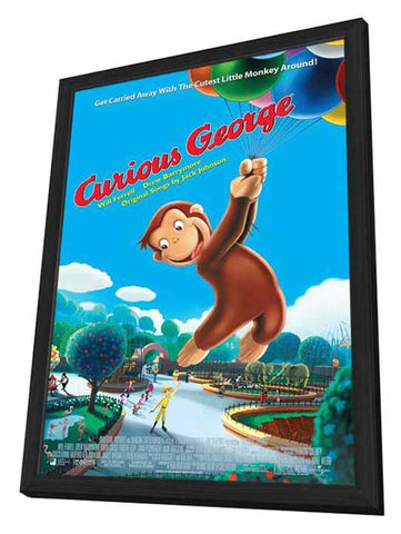 Curious George 11 x 17 Movie Poster - Style E - in Deluxe Aluminum Frame