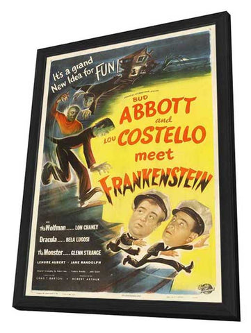 Bud Abbott Lou Costello Meet Frankenstein 11 x 17 Movie Poster - Style E - in Deluxe Aluminum Frame