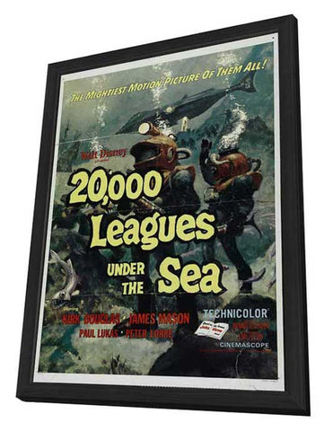 20,000 Leagues Under the Sea 11 x 17 Movie Poster - Style B - in Deluxe Wood Frame