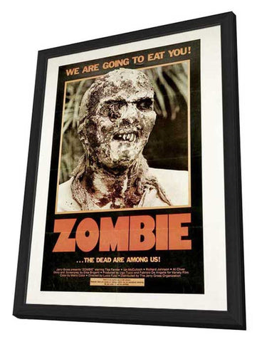 Zombie 11 x 17 Movie Poster - Style F - in Deluxe Wood Frame