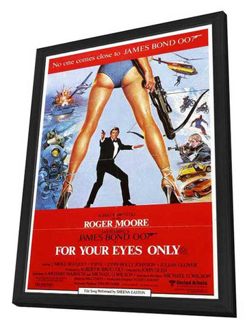 For Your Eyes Only 11 x 17 Movie Poster - Style B - in Deluxe Aluminum Frame
