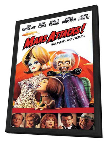 Mars Attacks 11 x 17 Movie Poster - Style E - in Deluxe Aluminum Frame