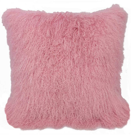 ArtFuzz Pretty 'n Pink Tibetan Lamb Pillow